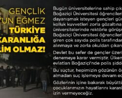 Gençlik boyun eğmez, Türkiye bu karanlığa teslim olmaz!