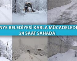 Ünye Belediyesi, karla mücadelede 24 saat sahada