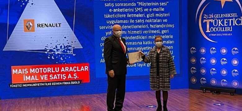 Ticaret Bakanlığı Renault Mais’in müşteri memnuniyeti ilkelerini ödüllendirdi