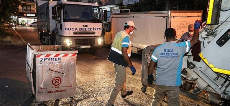 Buca’nın konteynerlerinde gece gündüz temizlik