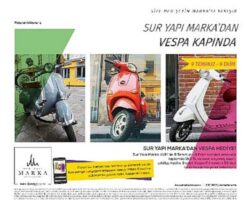 Sur Yapı Marka AVM’de 3 adet Vespa sahiplerini bekliyor