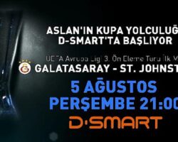 Galatasaray – ST. Johnstone maçı Perşembe 21.00’de sadece D-Smart ve D-Smart GO’da…