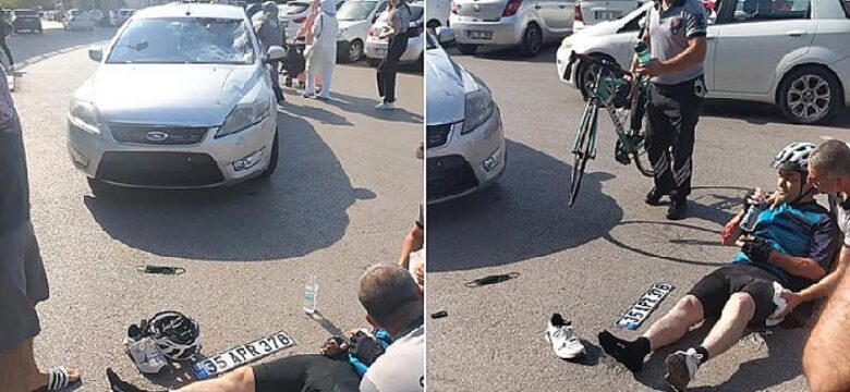 Kaza yapan bisikletliye ilk müdahale Kocaeli Büyükşehir personelinden
