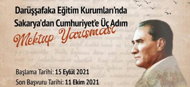 Darüşşafaka Lisesi’nden Liseler Arası ‘Sakarya`dan Cumhuriyet`e Üç Adım Mektup Yarışması’