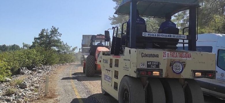 Muğla’da Meke Çiftlik yolunda asfaltlama yapıldı