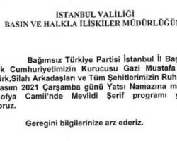 BTP Ayasofya’da Atatürk için Mevlid okutacak