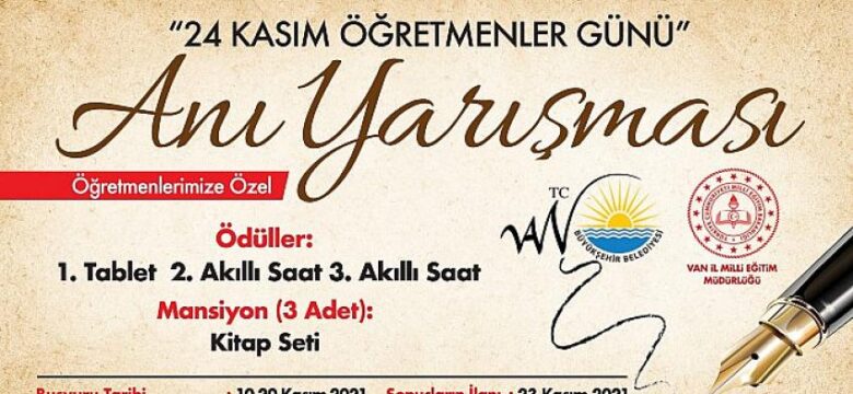 Van Büyükşehir, Anı Yarışması Düzenliyor