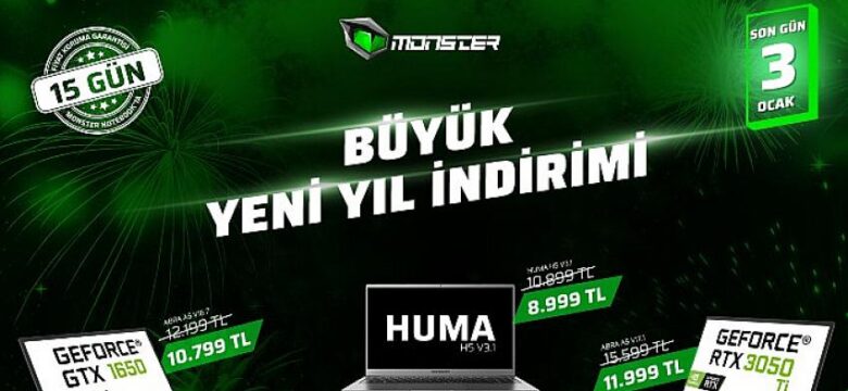 Monster Notebook’un Büyük Yeni Yıl İndirimi Başladı!