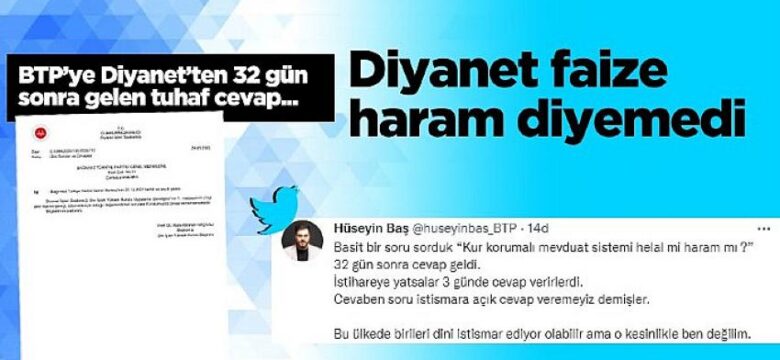 Diyanet faize haram diyemedi