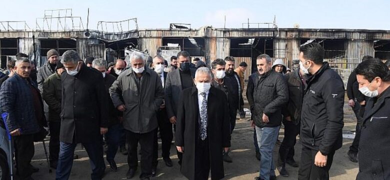 Başkan Büyükkılıç, Yangından Zarar Gören Garajı İnceledi, Destek Sözü Verdi