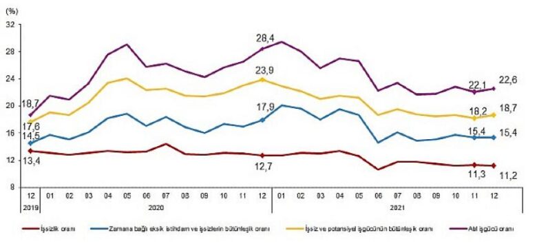 İşgücü İstatistikleri, Aralık 2021