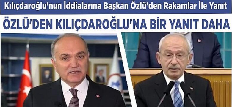 Kılıçdaroğlu’nun İddialarına Başkan Özlü’den Rakamlar İle Yanıt