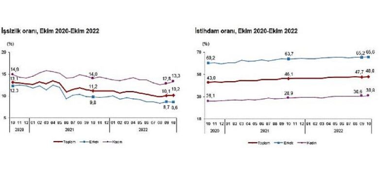 Mevsim etkisinden arındırılmış işsizlik oranı yüzde 10,2 seviyesinde gerçekleşti