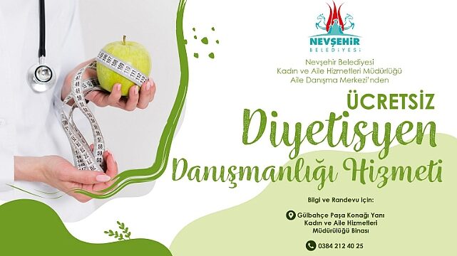 Nevşehir Belediyesi Aile Danışma Merkezi'nde Ücretsiz Diyetisyen Danışmanlığı Hizmeti