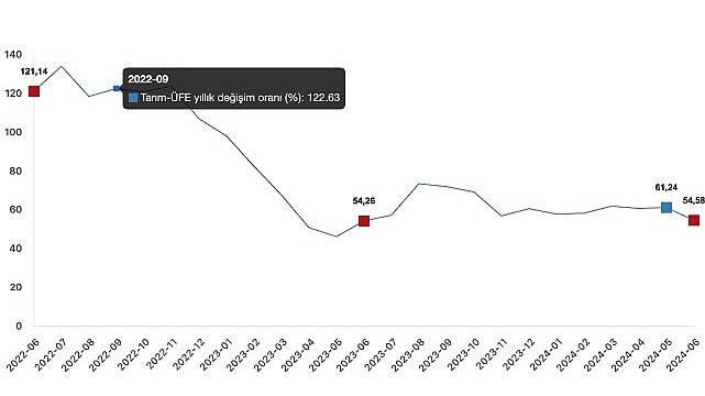 Tüik: Tarım ürünleri üretici fiyat endeksi (Tarım-ÜFE) yıllık %54,58 arttı, aylık %1,95 arttı